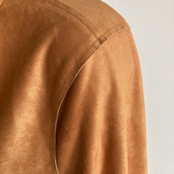 Soft Surroundings Orofino Faux Suede Open Front Watercolor Duster Jacket, Sz L - Picture 9 of 16